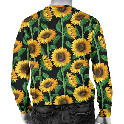 Sunflower Realistic Print Pattern Men Long Sleeve Sweatshirt