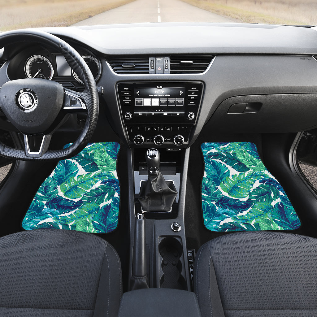 Brightness Tropical Palm Leaves Car Floor Mats Front Back
