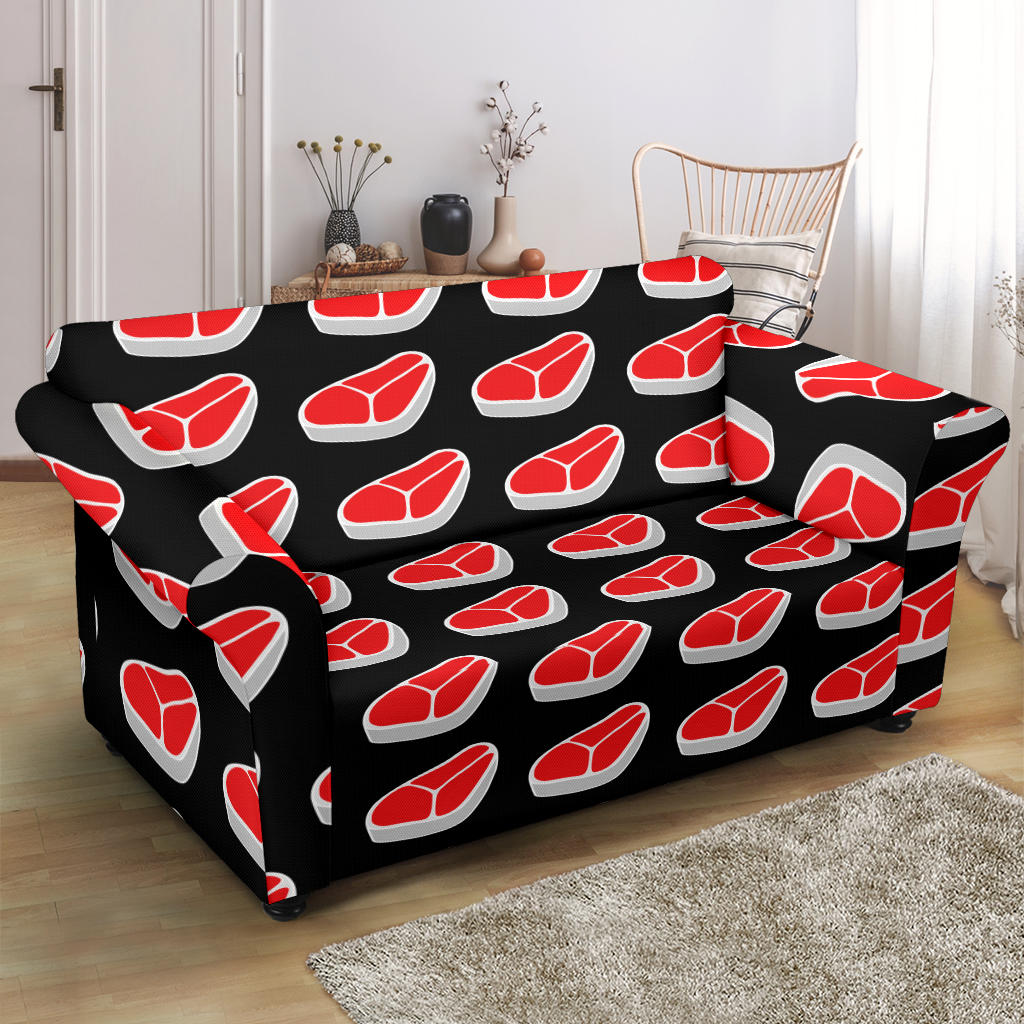 Steak Print Design LKS303 Loveseat Couch Slipcover