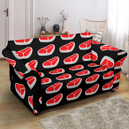 Steak Print Design LKS303 Loveseat Couch Slipcover