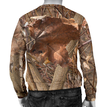 Camo Realistic Tree Forest Autumn Print Men Long Sleeve Sweatshirt