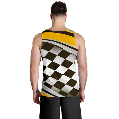 Checkered Flag Racing Style Men Tank Top