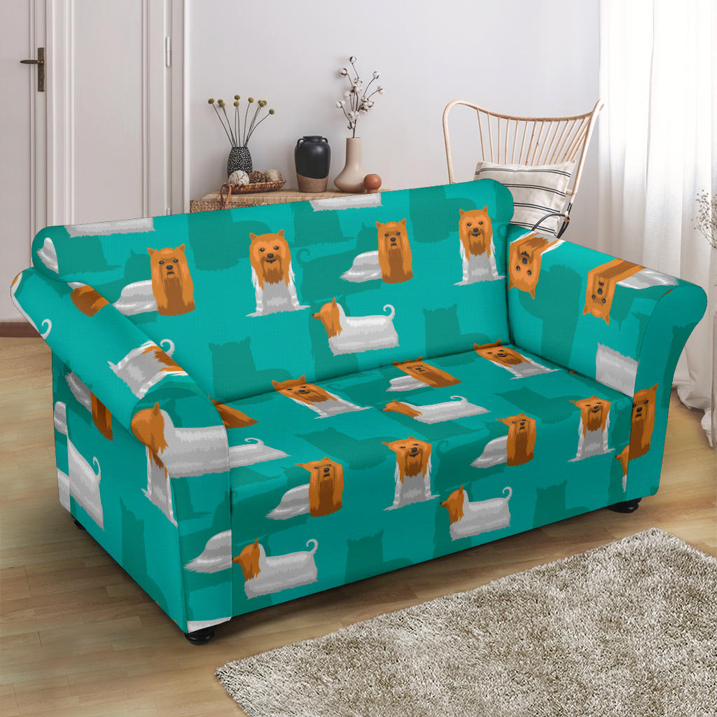 Silky Terriers Print Design LKS301 Loveseat Couch Slipcover