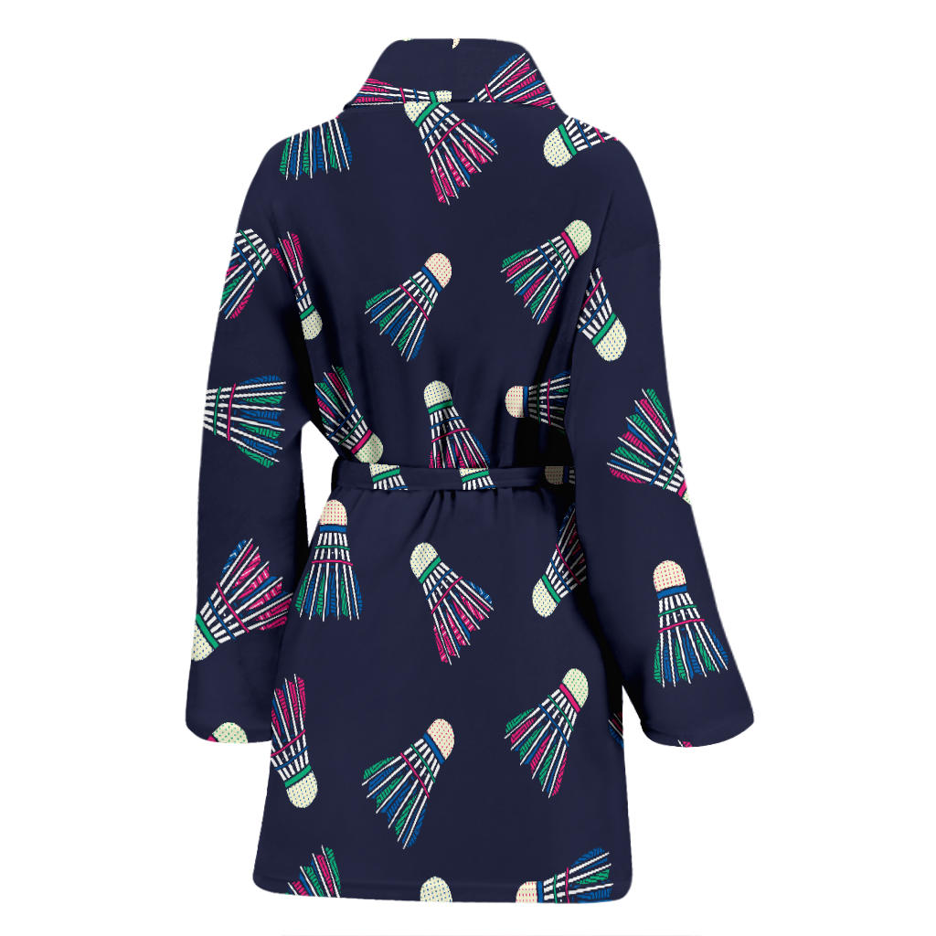Badminton Ball Pattern Print Design 02 Women Bathrobe