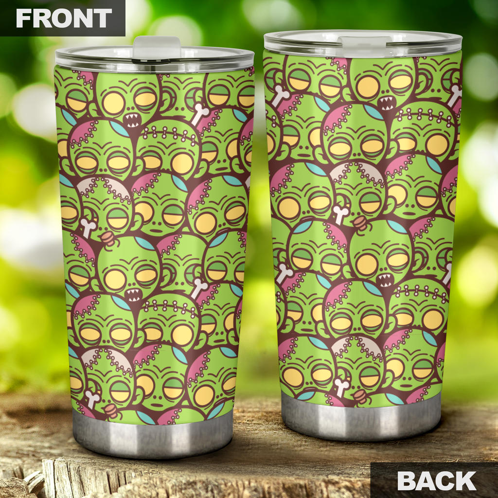 Zombie Head Design Pattern Print Tumbler