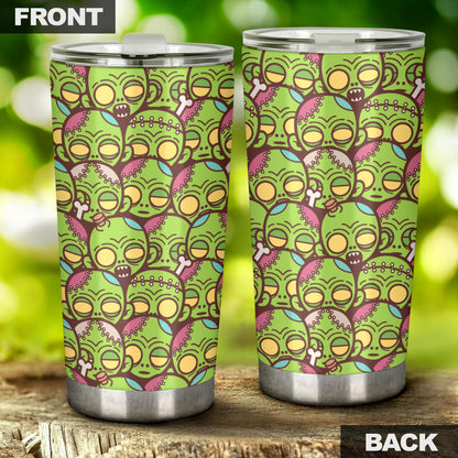 Zombie Head Design Pattern Print Tumbler