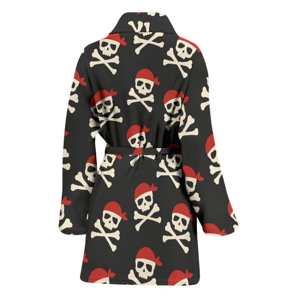 Pirate Pattern Print Design A04 Women Bathrobe