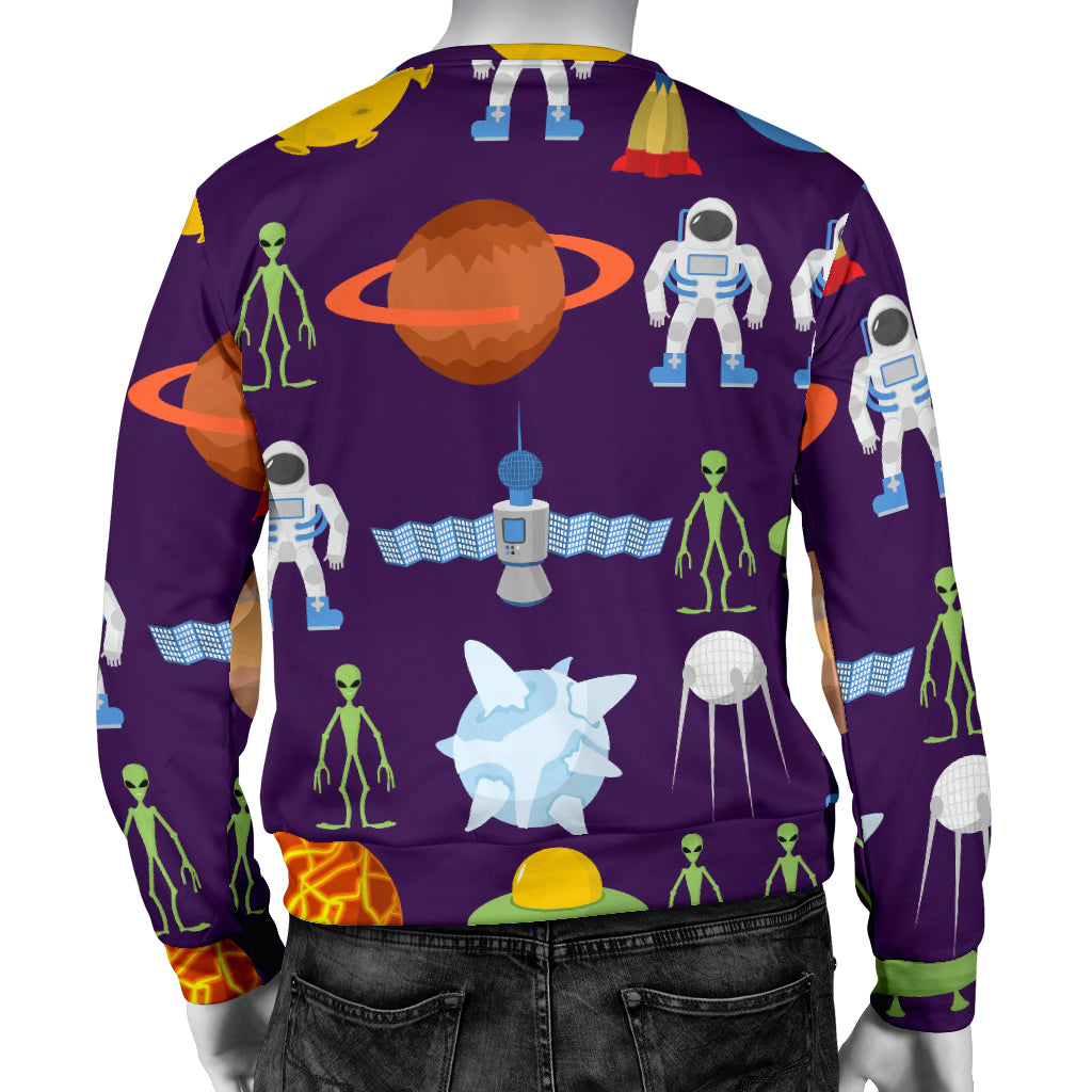 Alien Astronaut Planet Men Long Sleeve Sweatshirt