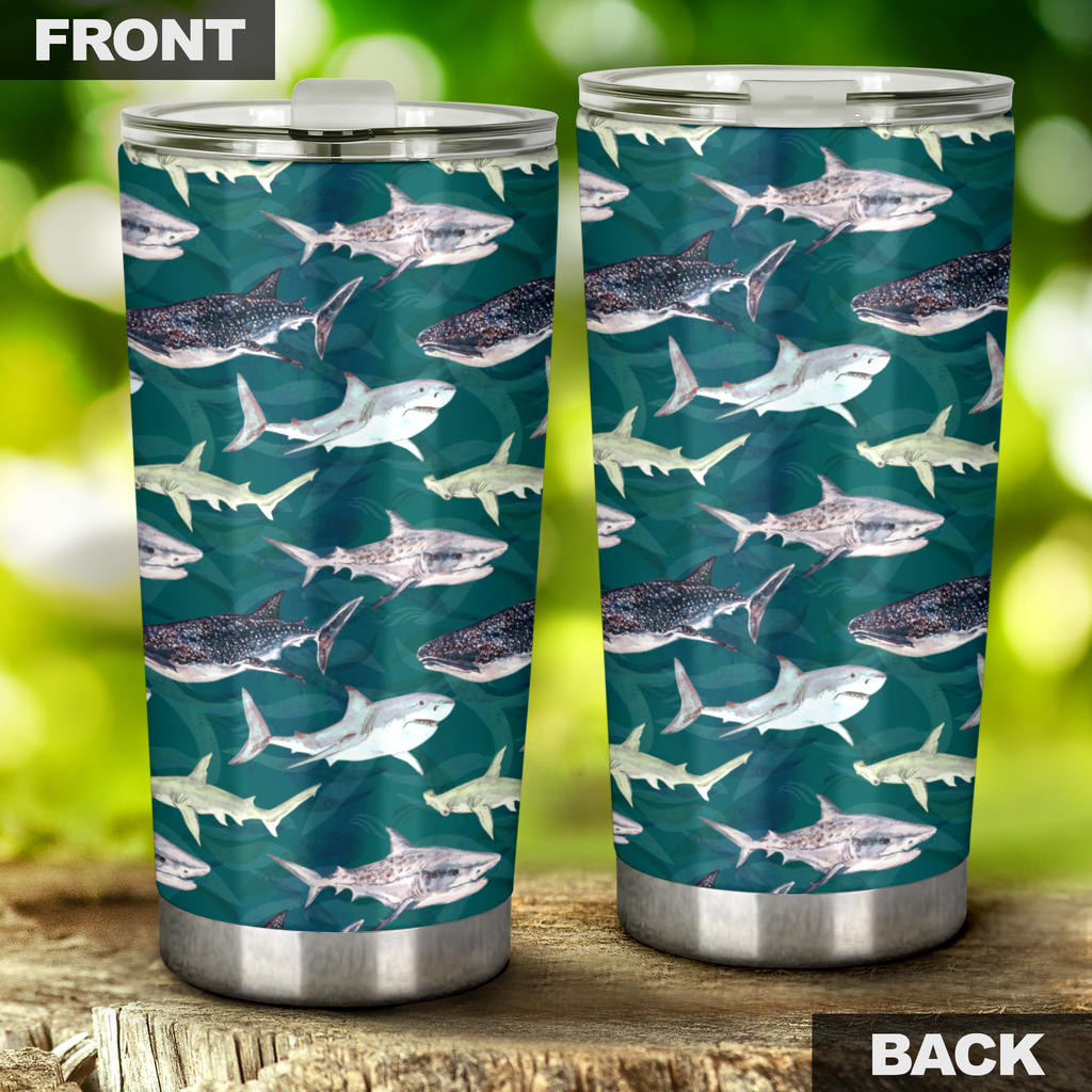 Shark Style Print Tumbler