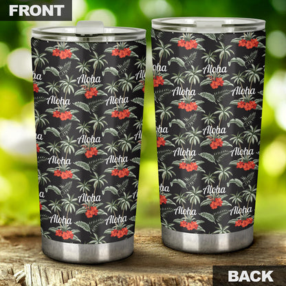 Aloha Palm Tree Design Themed Print Tumbler