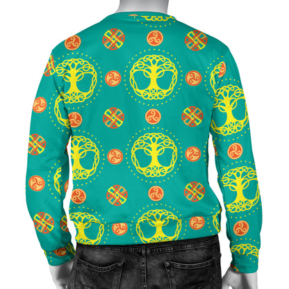 Celtic Tree of Life Print Pattern Men Long Sleeve Sweatshirt