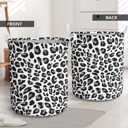 Snow Leopard Skin Print  Laundry Basket