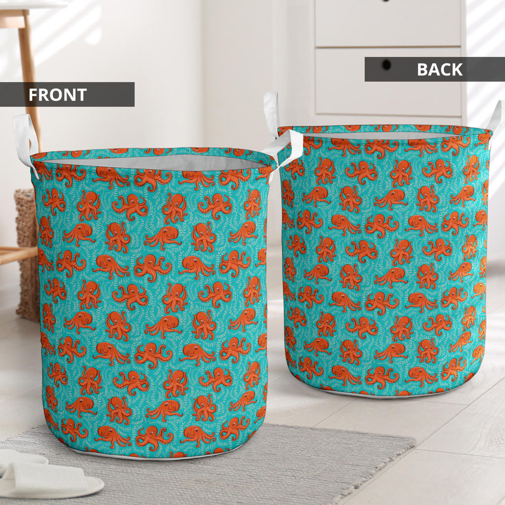 Octopus Cartoon Design Print Themed Laundry Basket