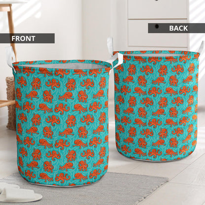 Octopus Cartoon Design Print Themed Laundry Basket