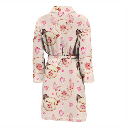 Pig Print Design LKS406 Men Bathrobe