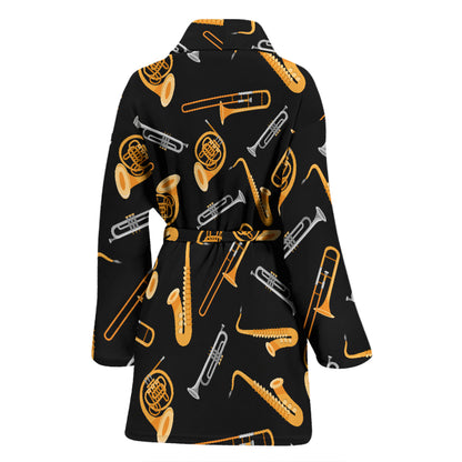 Saxophone Print Design LKS403 Women Bathrobe