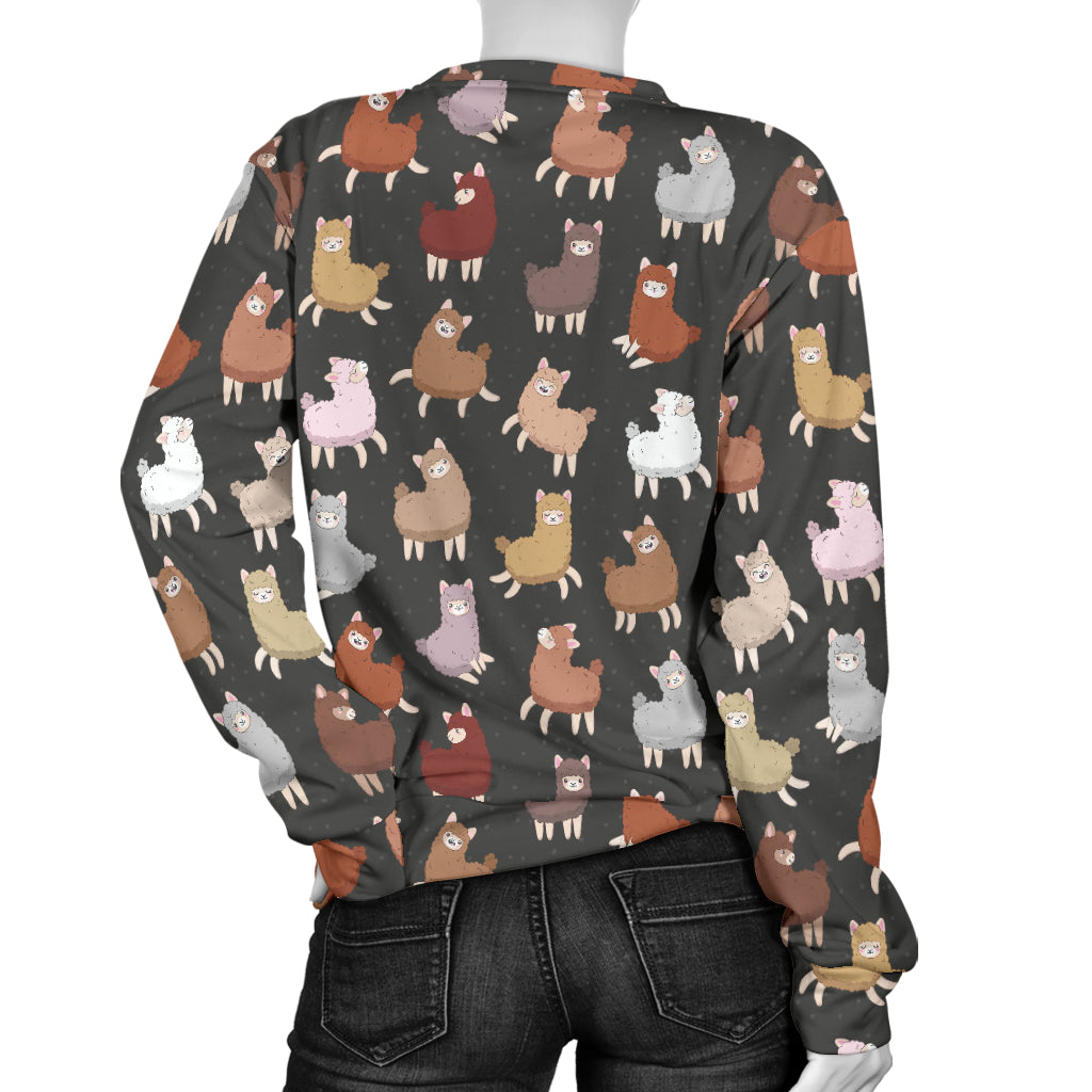 Alpaca Cute Design Themed Print Women Long Sleeve Sweatshirt
