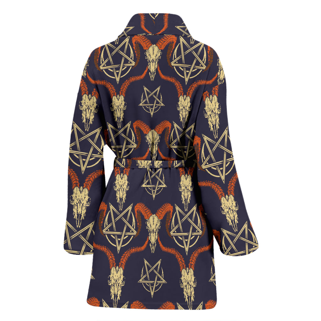 Buffalo Head Print Design LKS403 Women Bathrobe