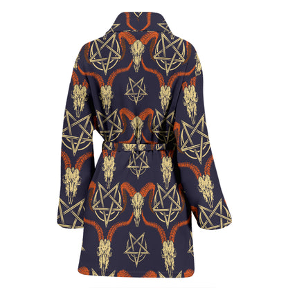 Buffalo Head Print Design LKS403 Women Bathrobe