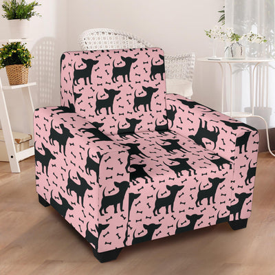 Chihuahua Pink Print Pattern Armchair Slipcover
