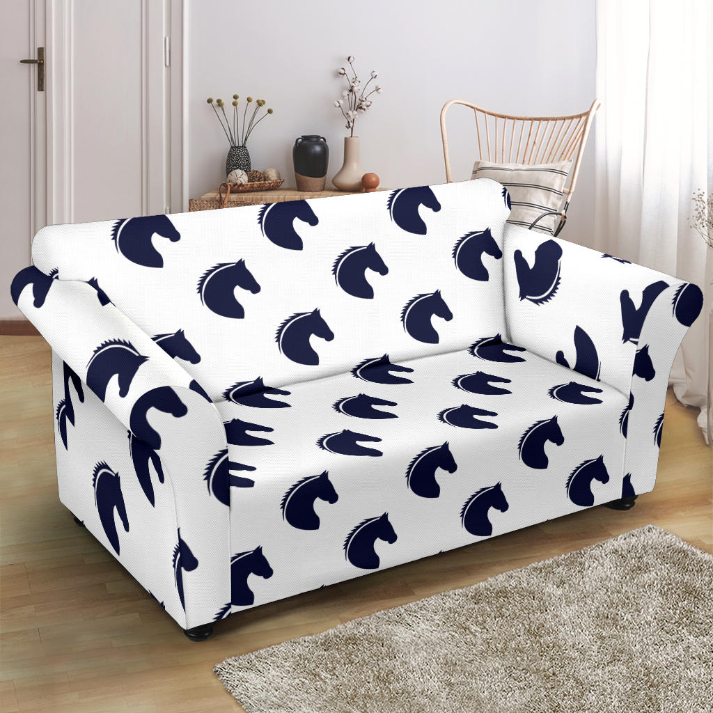 Horse Head Print Design LKS303 Loveseat Couch Slipcover