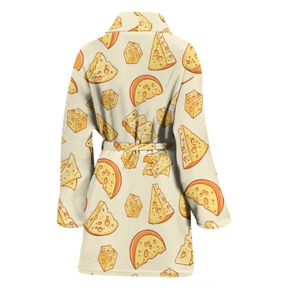 Cheese Pattern Print Design 01 Women Bathrobe