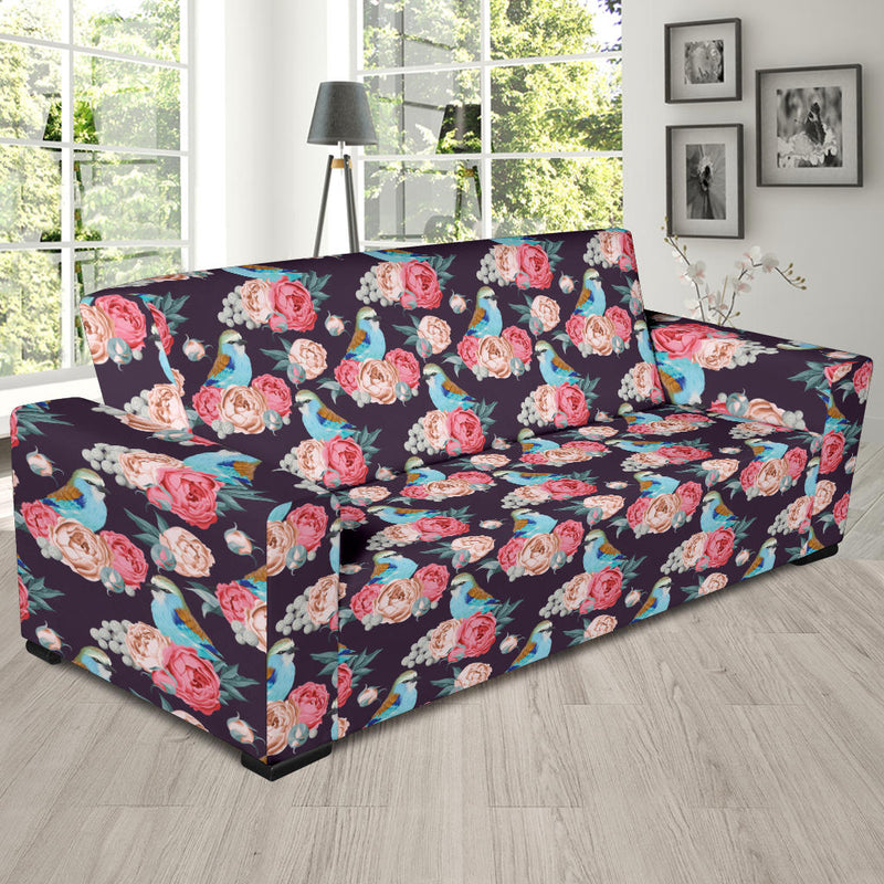 Bluebird Pattern Print Design 02 Sofa Slipcover