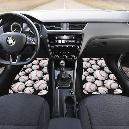 Baseball Black Background Car Floor Mats Front Back