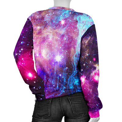 Galaxy Night Purple Space Print  Women Long Sleeve Sweatshirt