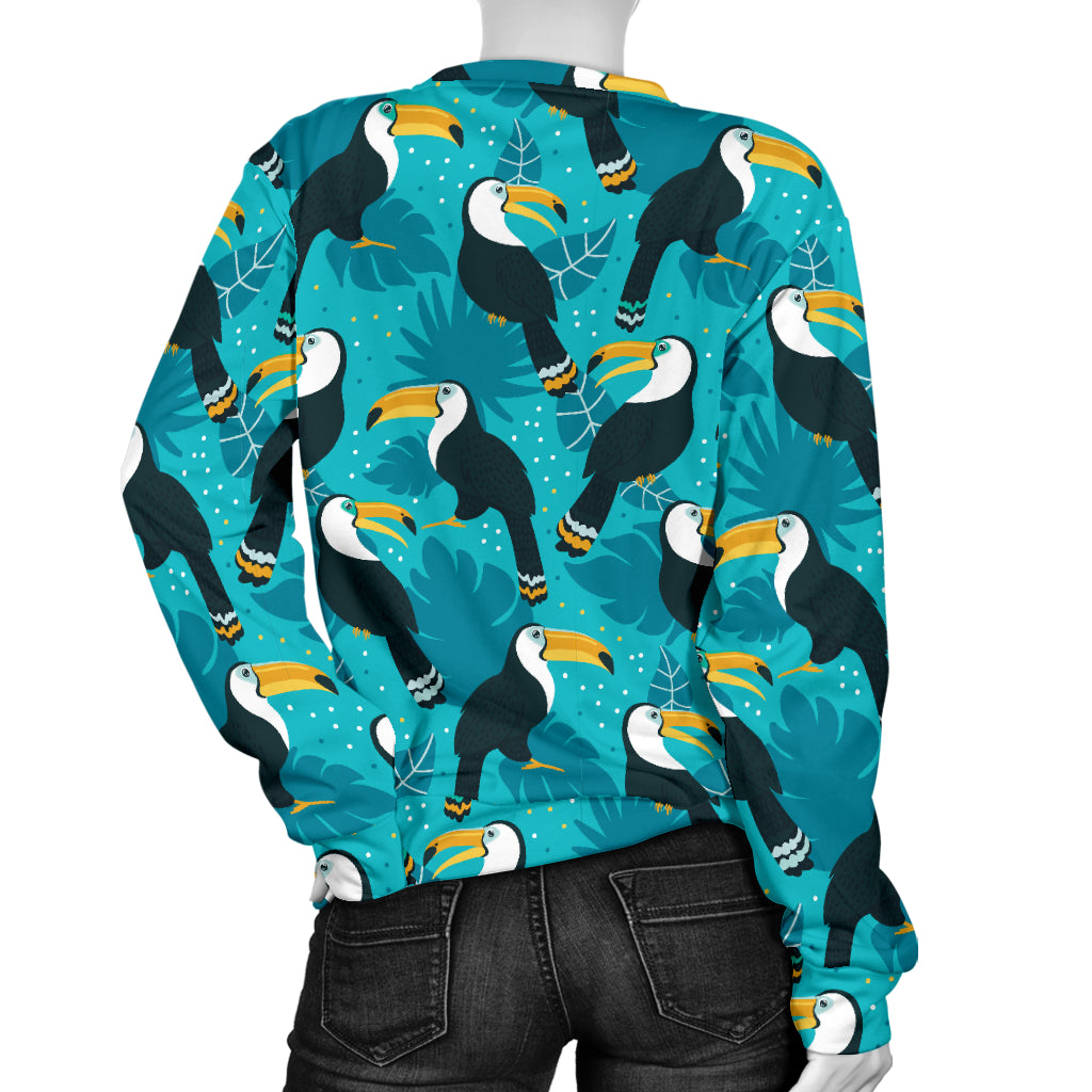 Toucan Parrot Pattern Print Women Long Sleeve Sweatshirt