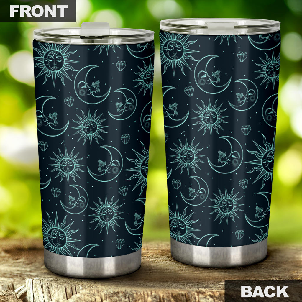 Sun Moon Magic Design Themed Print Tumbler