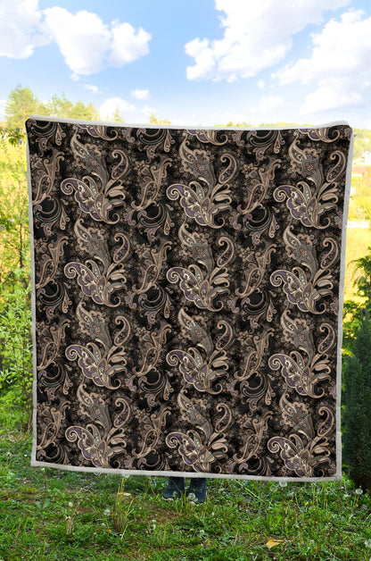 Paisley Mandala Design Print Quilt Bedspread