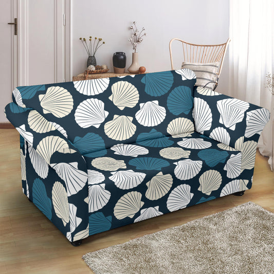 Seashell Print Design LKS3013 Loveseat Couch Slipcover