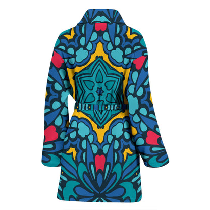 Kaleidoscope Pattern Print Design 04 Women Bathrobe