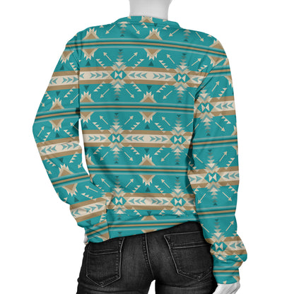 Southwest Native Design Themed Print Women Long Sleeve Sweatshirt