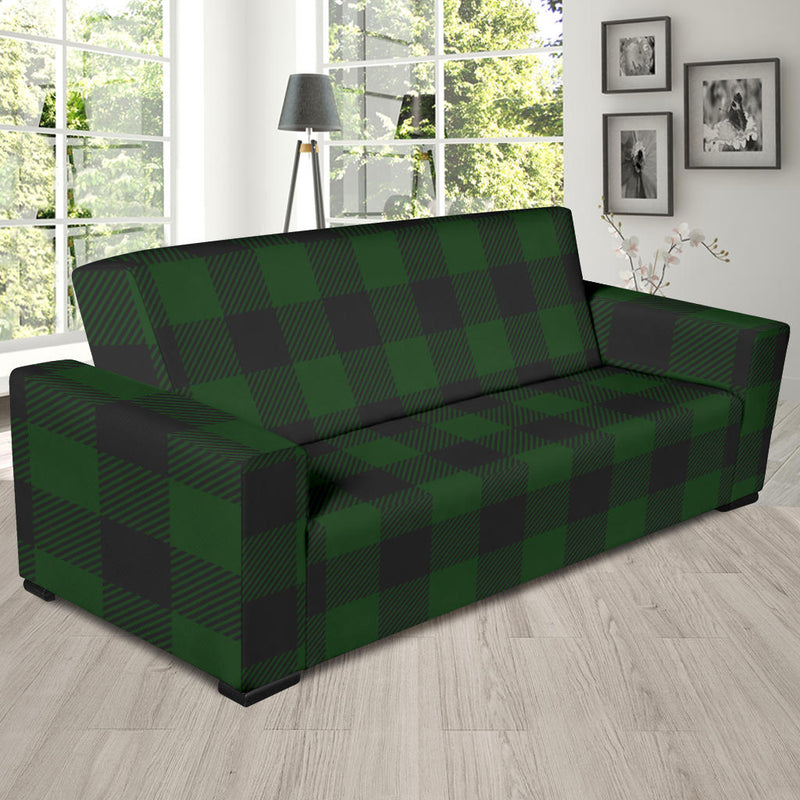 Buffalo check Green Pattern Print Design 02 Sofa Slipcover