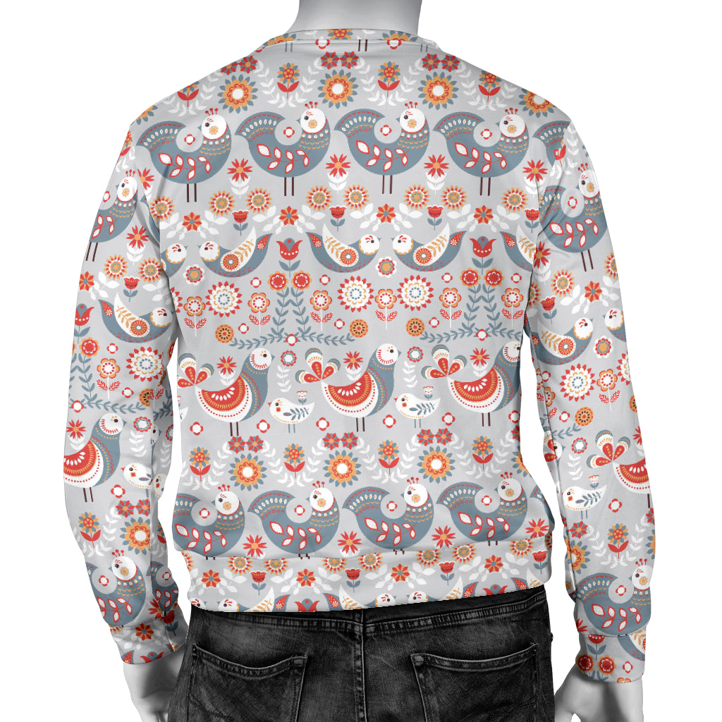 Swedish Nordic Design Print Men Long Sleeve Sweatshirt