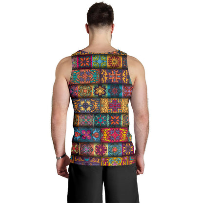 Mandala Style Design Print Men Tank Top
