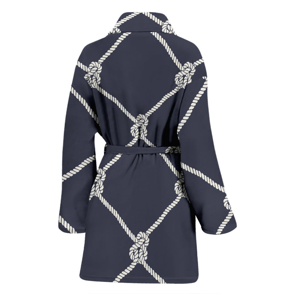 Rope Pattern Print Design A02 Women Bathrobe