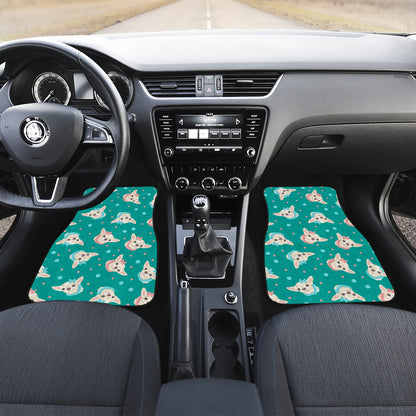 Chihuahua Polka Dot Pattern Car Floor Mats Front Back