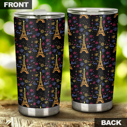 Eiffel Tower Love Paris Print Tumbler