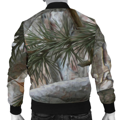 Camo Realistic Tree Forest Pattern Men Bomber Jacket