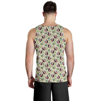 Rooster Print Design Men Tank Top