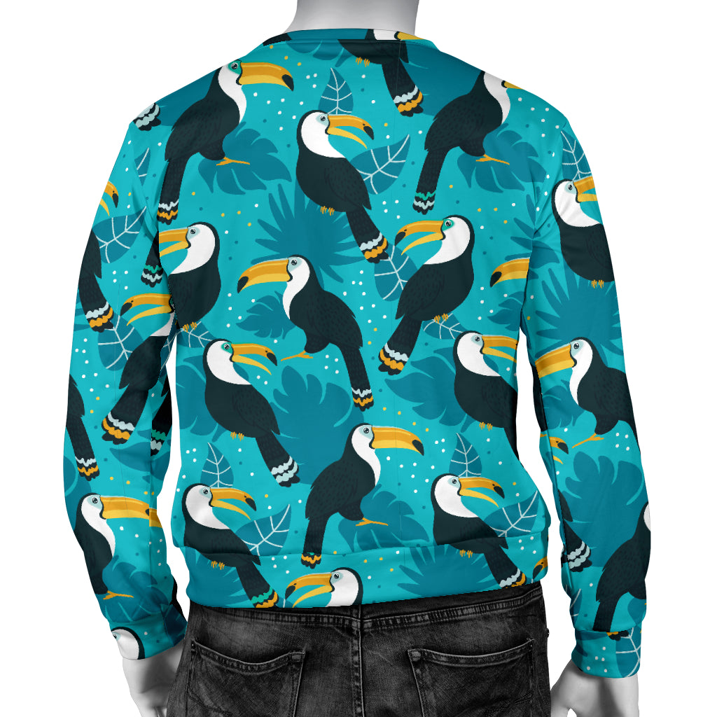Toucan Parrot Pattern Print Men Long Sleeve Sweatshirt