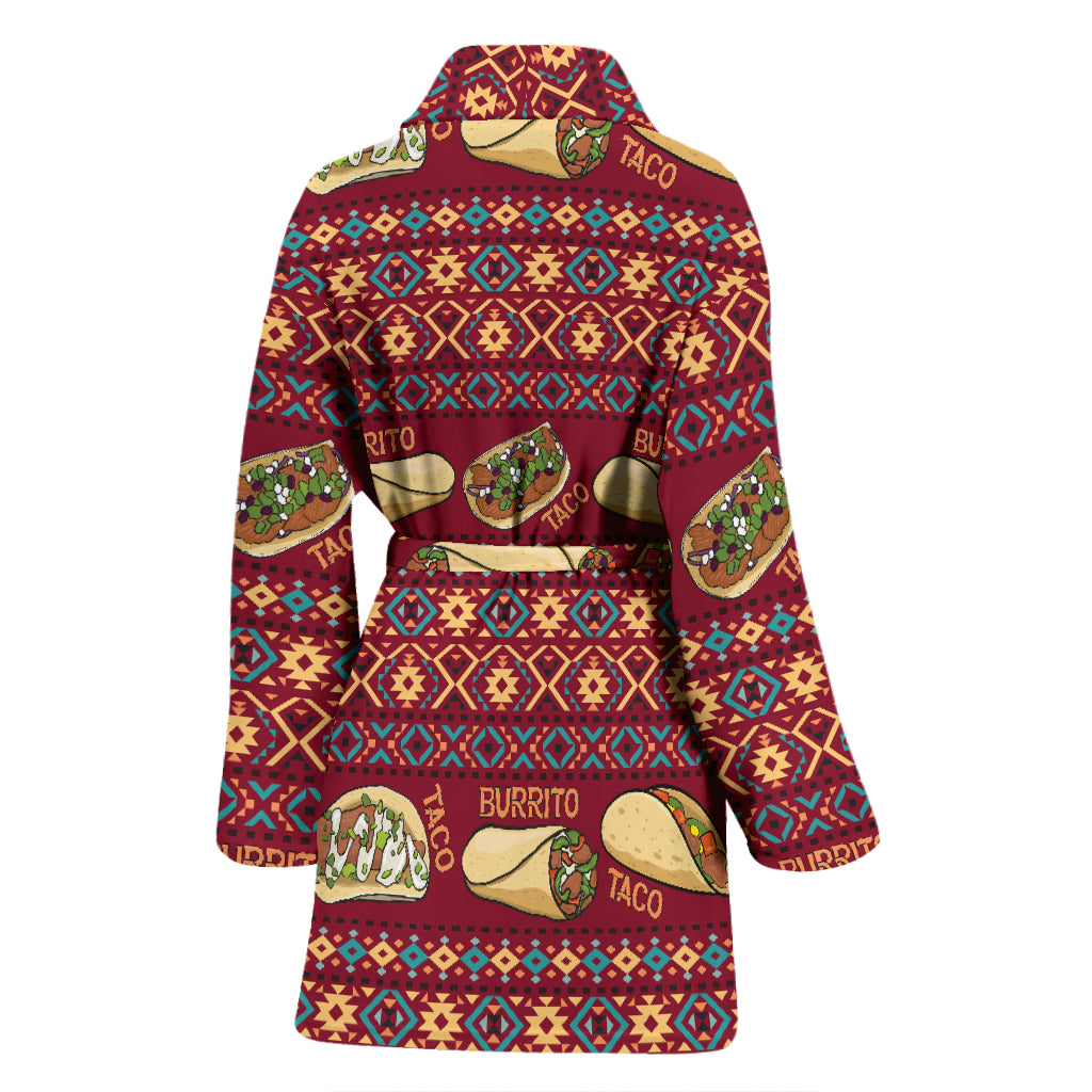 Burrito Taco Print Design LKS302 Women Bathrobe