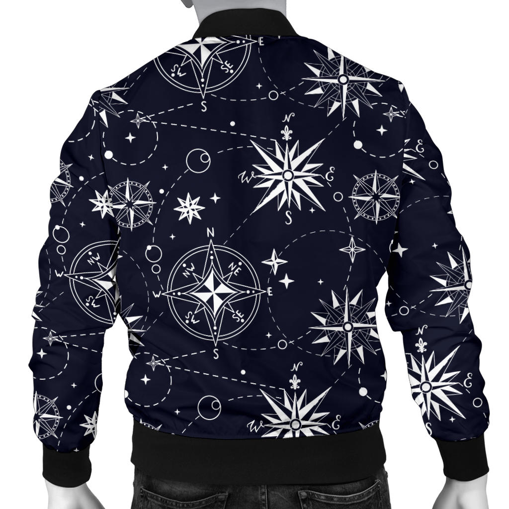 Nautical Sky Design Themed Print Men Bomber Jacket