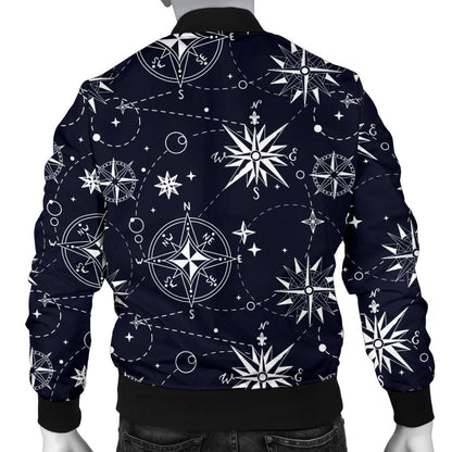 Nautical Sky Design Themed Print Men Bomber Jacket