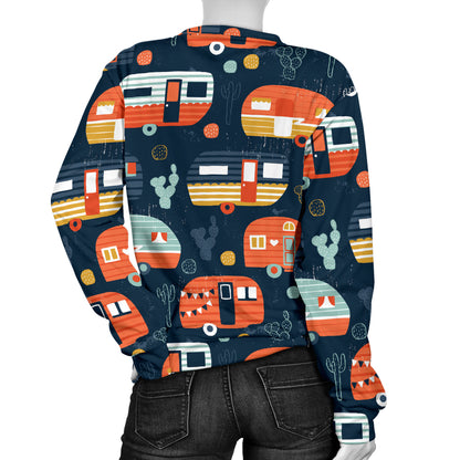 Camper Caravan Print Pattern Women Long Sleeve Sweatshirt
