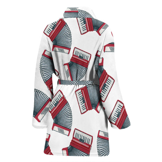 Accordion Pattern Print Design 03 Women Bathrobe