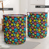 Paw Colorful Print Laundry Basket